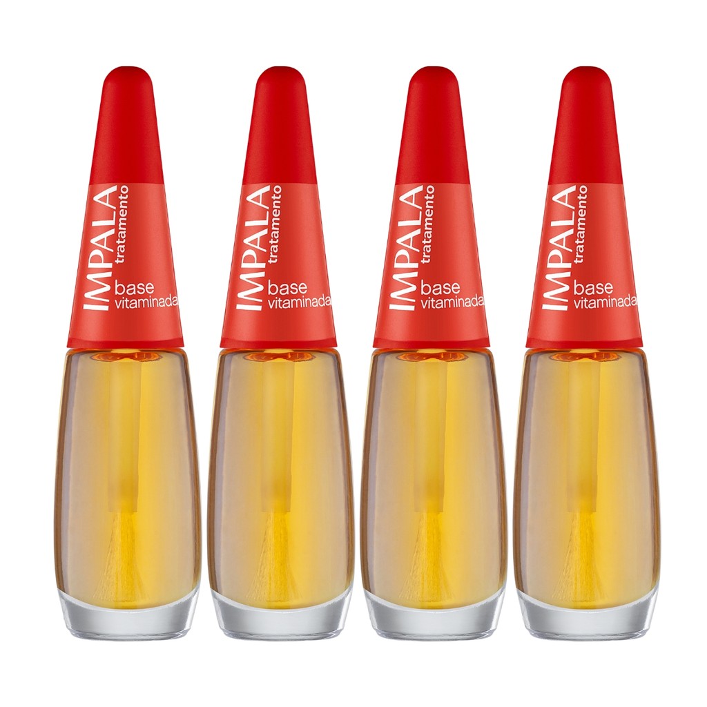 Kit 4 Esmaltes Impala Tratamento Base Vitaminada Manicure em Oferta na Shopee