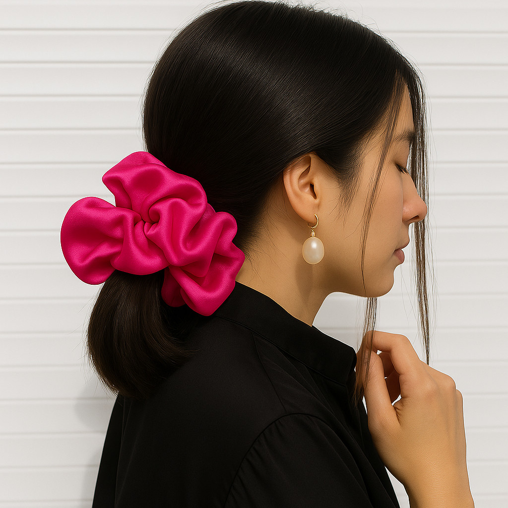 Scrunchie de Cetim Seda Grande Xuxa de Cetim Seda - Elástico para Cabelo - Xuxinha Extra Grande