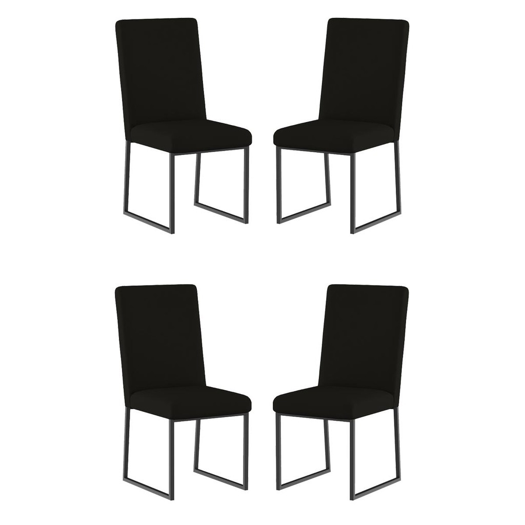 Kit 4 Cadeiras Para Mesa De Jantar Base Industrial Preto Balaqui em Oferta na Shopee