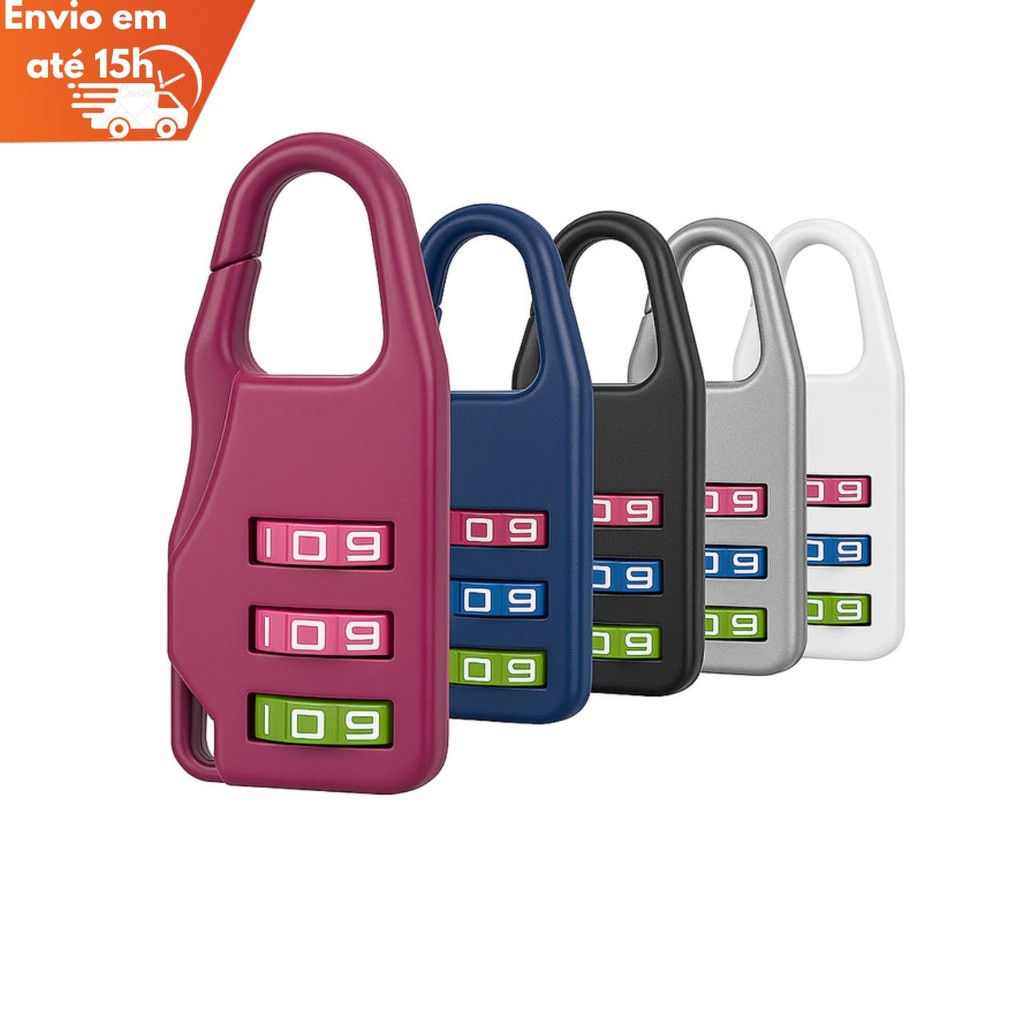 Imagem Cadeado De Combinação 3 Dígitos Para Malas e Mochilas