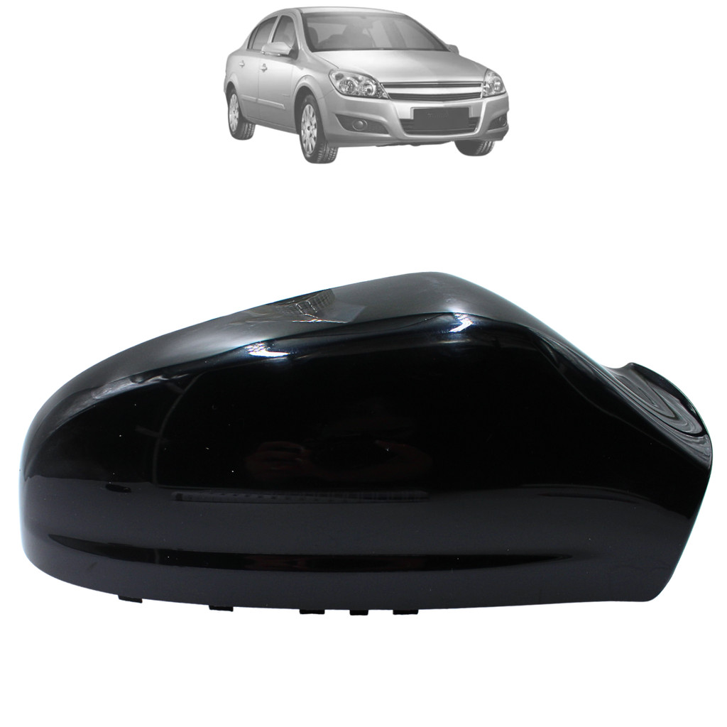 Capa Retrovisor Sem Furo Para Pisca Original Vectra 2006 2007 2008 2009 Preta Lisa Metagal