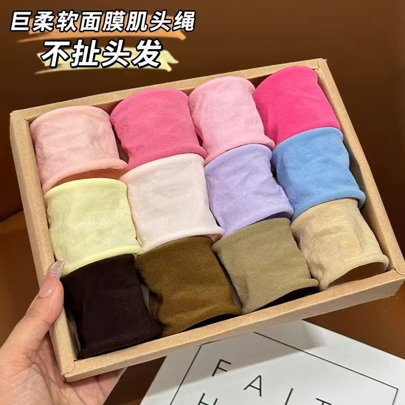 ANA1108 Kit 24 Pcs avançado Elástico de Cabelo Xuxinha Esportiva/Tecido Confortável Cabelo Acessório