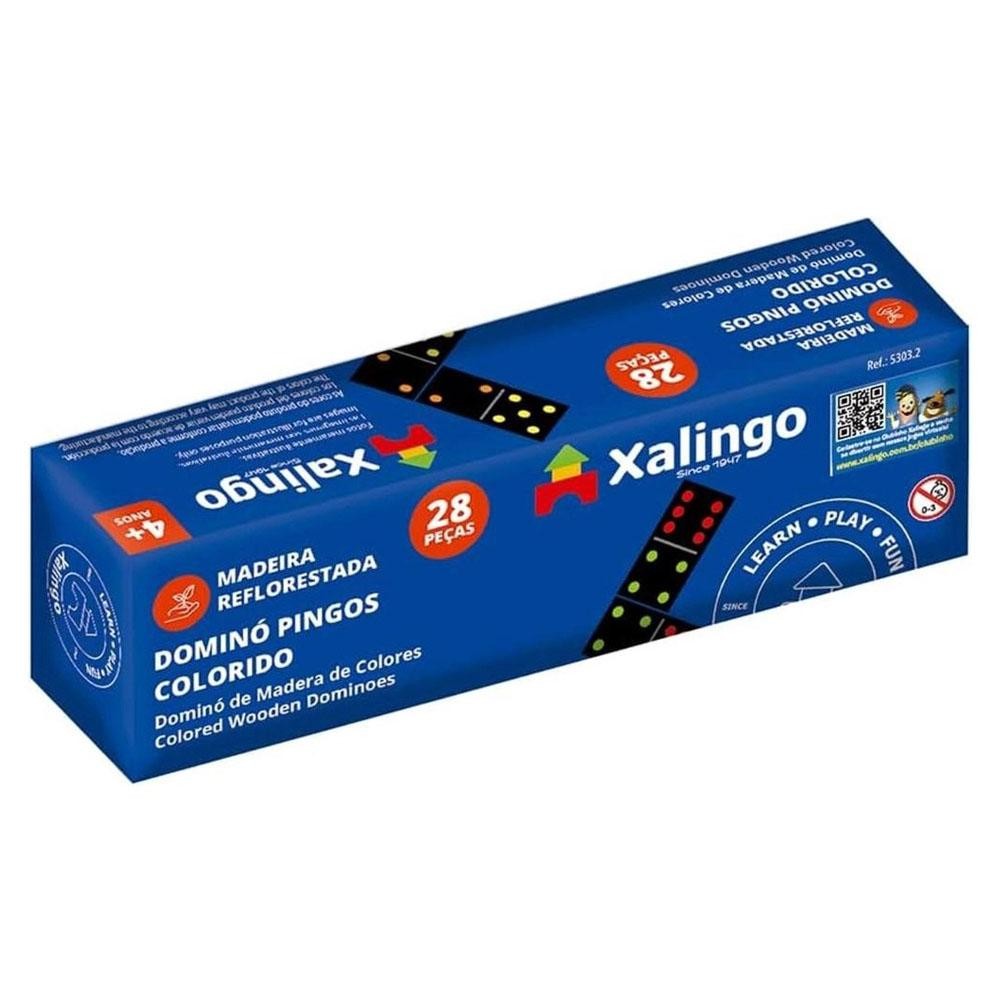Jogo Dominó Colorido 28 Peças Xalingo