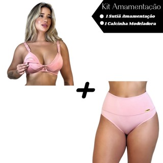 Sutiã Amamentação + CALCINHA Cinta Modeladora Pós Parto Compressão em Oferta na Shopee