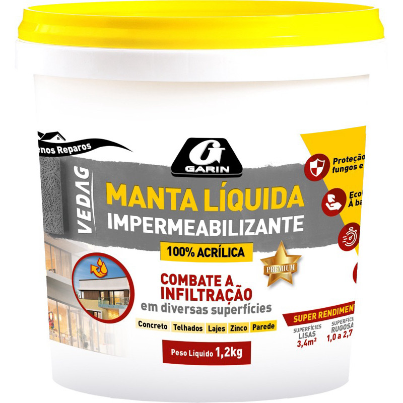 Manta Líquida Emborrachada Impermeabilizante 1,2Kg Branco em Oferta na Shopee