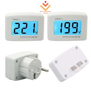 DM55-1 LCD Voltímetro Digital Plug in Para RV , AC 80-300V Monitor De Teste De Tensão 110V 220V Medidor De Testador De P em Oferta na Shopee