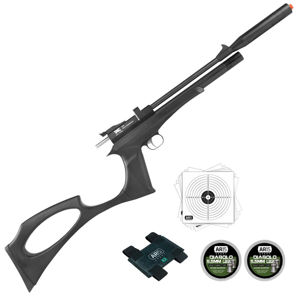 Carabina Pressao 5.5 PCP 200BAR TAG Viper Short Chumbinho em Oferta na Shopee