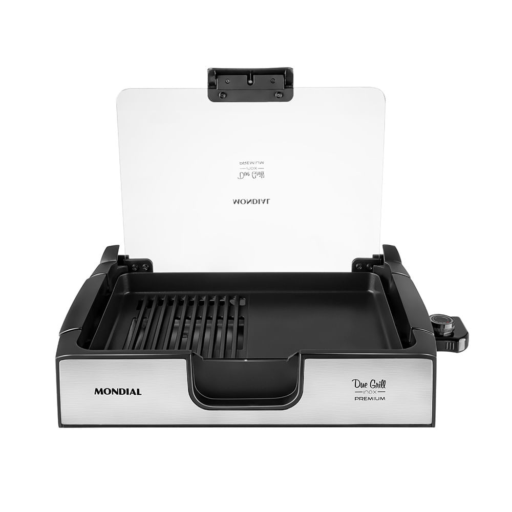 Chapa Due Grill Premium Mondial Preto e Inox 1270W G-10 em Oferta na Shopee