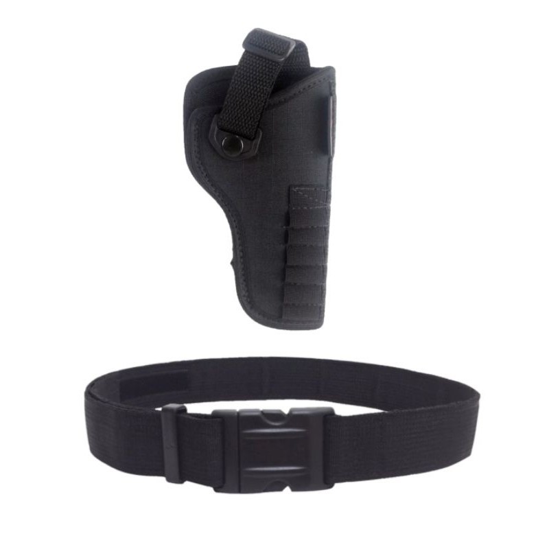 Kit Coldre Premium de Cintura Para Revól. Cal. .38 3, 4 e 5 Pol Com Porta Muniç. Para 6 Unid + Cinto Guarn. Operacional