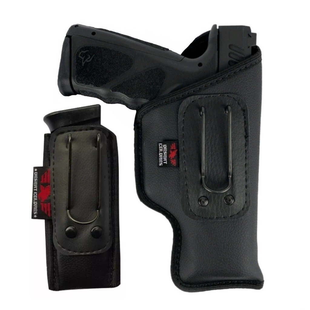 Kit Coldre Velado (Sem Aba) Interno Para TS9/ XD-M Elite/ Beretta APx + Porta Carregador Velado Em Neoprene e Couro P.U
