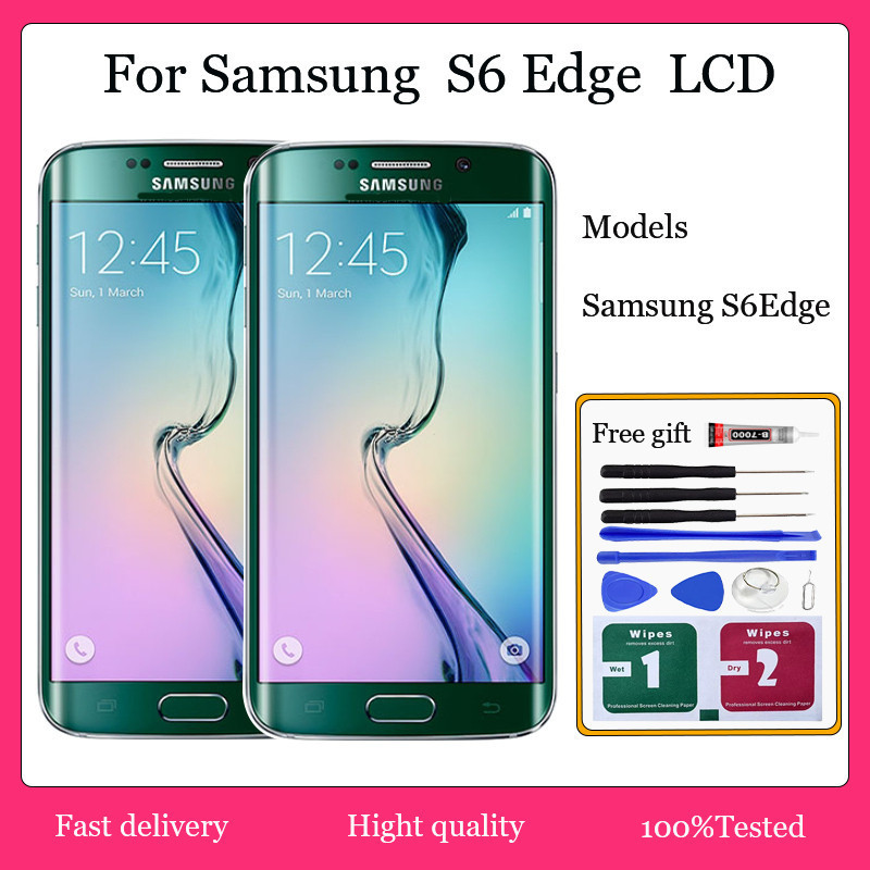 Original para Samsung Galaxy S6 edge/G925 Conjunto de Tela LCD Touch Screen Digitizer KETO Screen CKEP