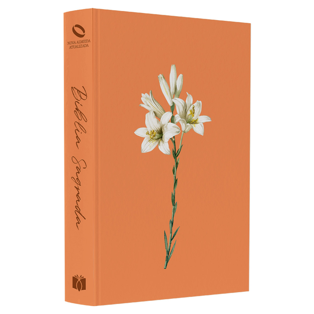 Bíblia Sagrada Lírios Laranja | NAA | Letra Normal | Capa Ilustrada em Oferta na Shopee