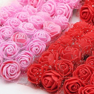(144 Unidades/Pacote) 2cm Com Fio Simulação Rosa Espuma Flor Decoração De Natal Festa De Casamento Acessórios De Roupas em Oferta na Shopee