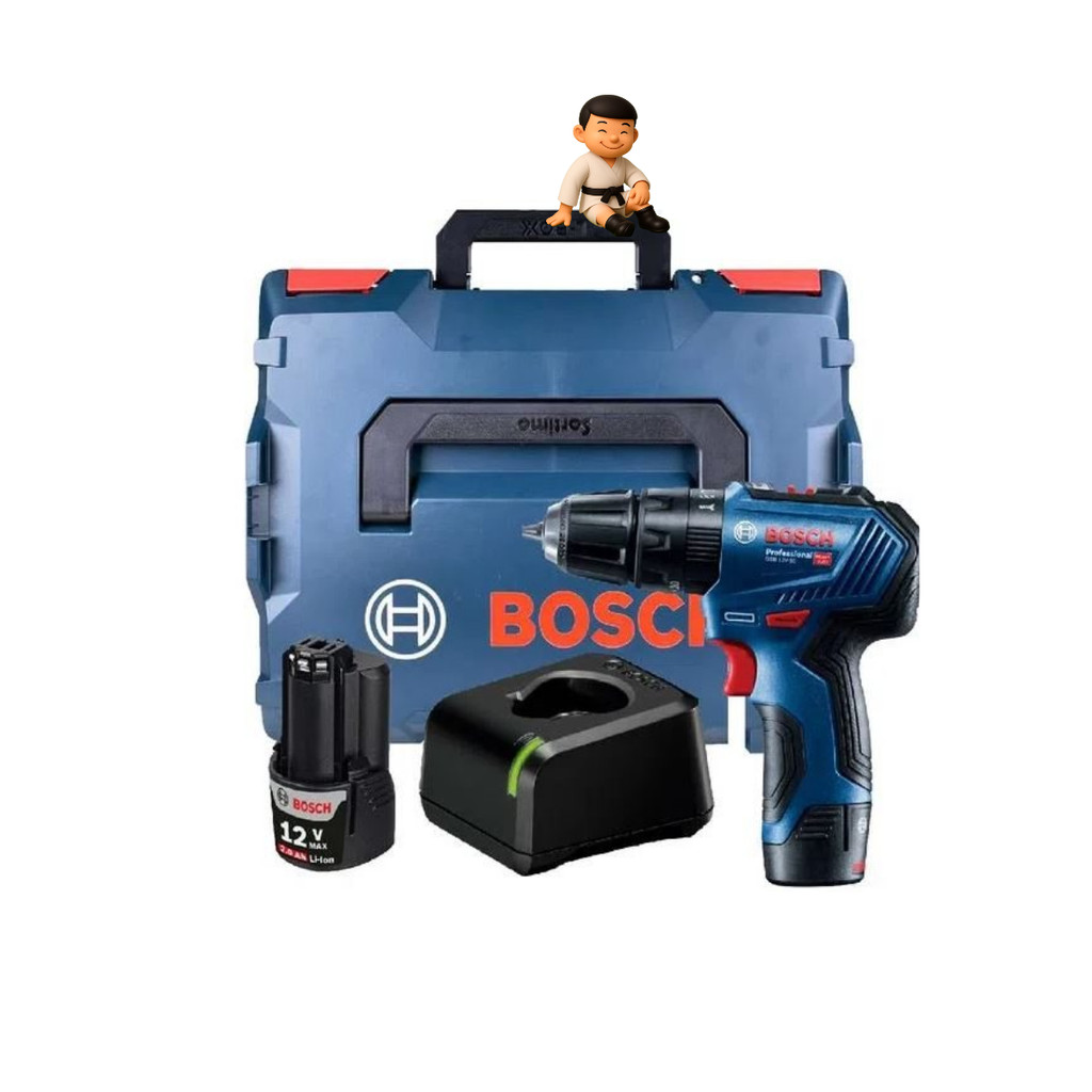 KIT BOSCH PARAFUSADEIRA/FURADEIRA BATERIA GSB-12V-30 + MALETA LBOXX 136 BOSCH 1600A012G0000