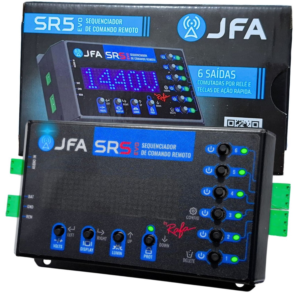 VOLTIMETRO SEQUENCIADOR DE COMANDO REMOTO SR5 EVOLUTION JFA MICROCONTROLADO COM DISPLAY GRAFICO