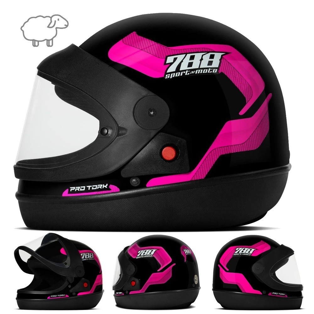 Capacete Sport Moto 788 Pro Tork Fechado Viseira automática Parece San Marino Masculino e Feminino Barato Moto