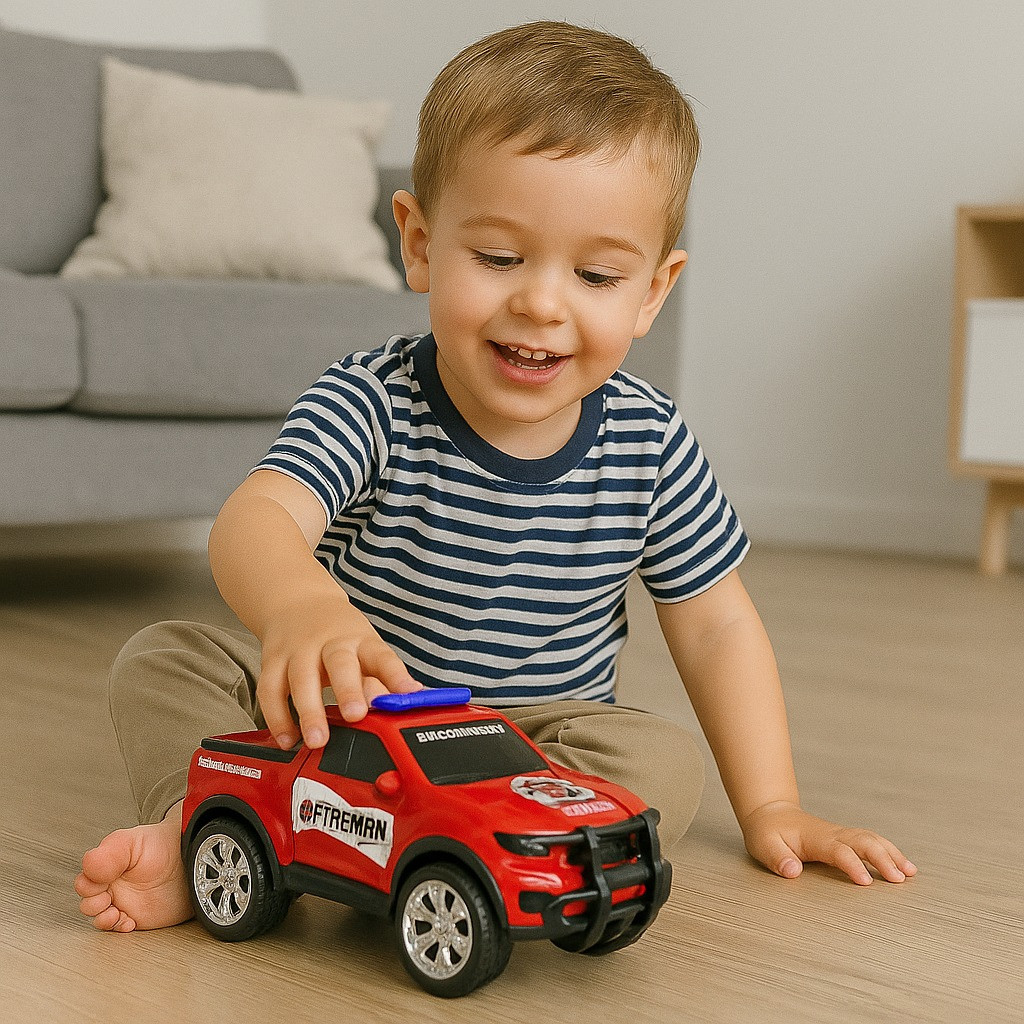 Caminhonete Polícia Bombeiro Carrinho Brinquedo Infantil Criança Caminhonete Presente Roubo Motinha