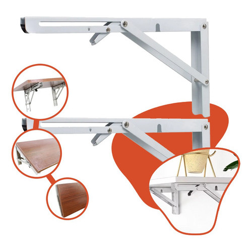 Kit 2 Suportes Mão Francesa Dobrável Libeki Retrátil Cantoneira Dobrável 30Cm Mesa Balcão