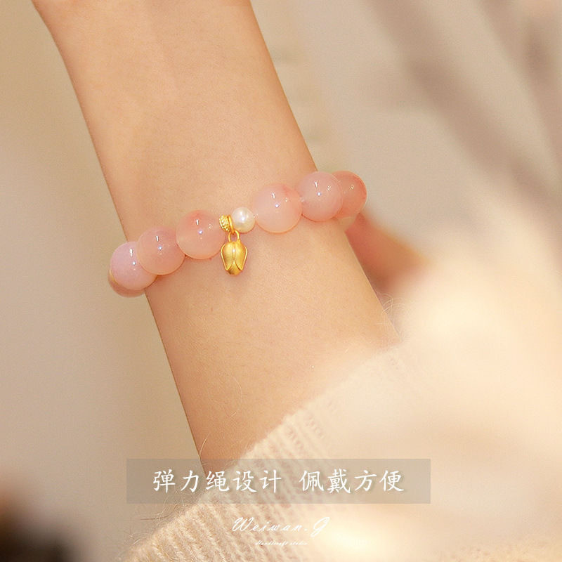 Pulseira BAMOER Cor Rosa Traz Amor Presente De Flor De Pêssego Para Mulheres Amigas · foto 2