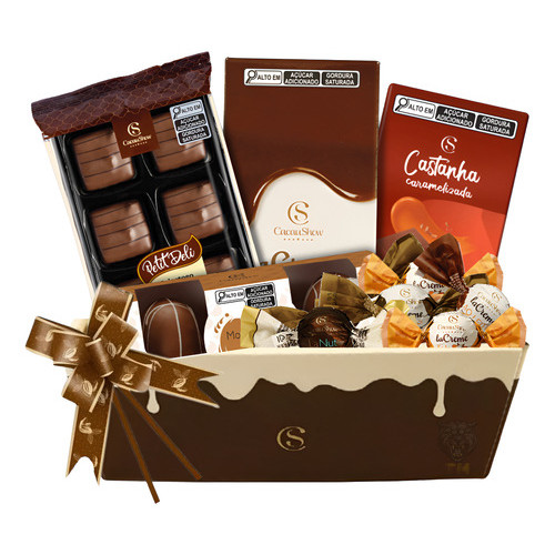Cesta Com Chocolates Cacau Show Para Presente Mães/namorados