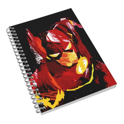 Caderno Universitário Flash Negro Comic 1, 10 e 15 Matérias Escolar Capa Dura Animes  Desenhos