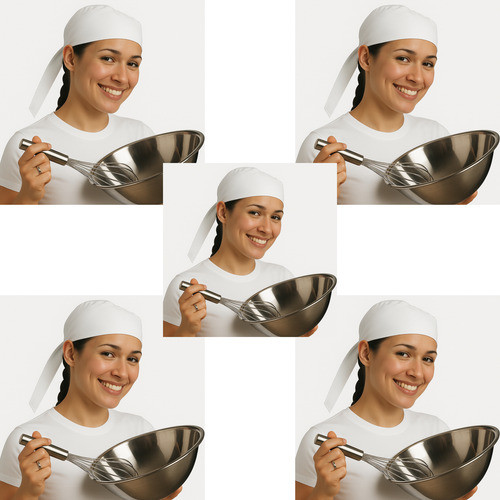Kit 5 Bandanas Cozinha Pizzaria Bar Touca Garçom Chef Barman Branco Unissex Único Evento COR: BRANCO