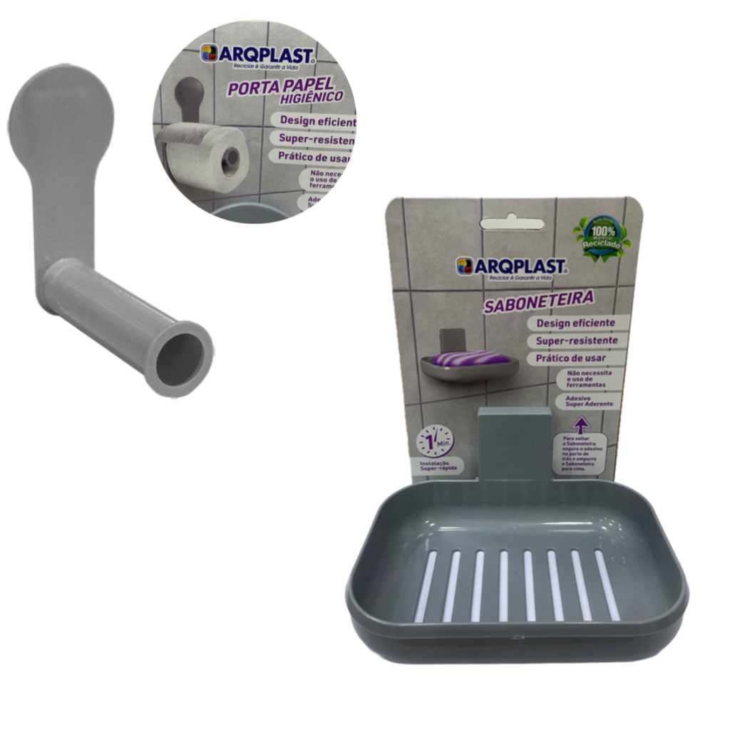 Kit Porta Papel Higiênico e Saboneteira Suporte de Parede em Oferta na Shopee
