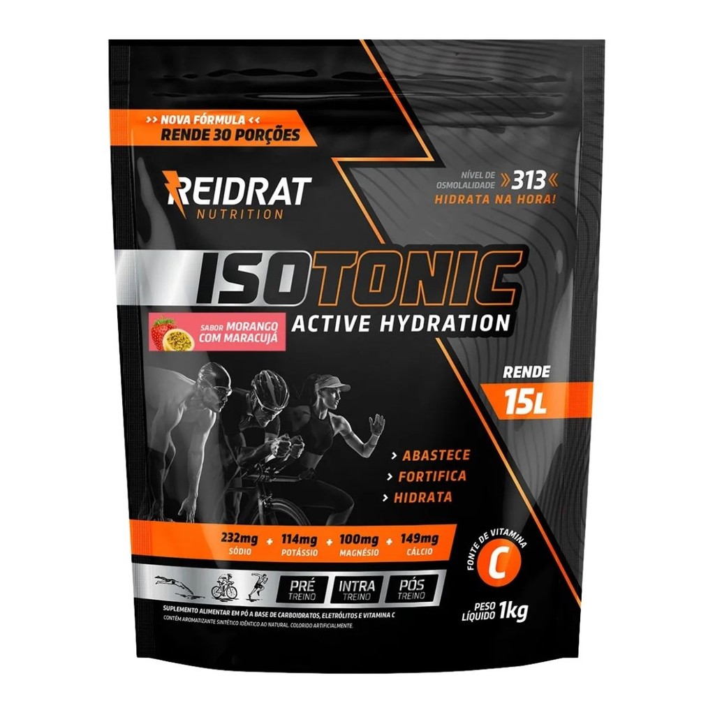 Isotônico Refil 1kg Reidrat Nutrition Morango com Maracujá em Oferta na Shopee