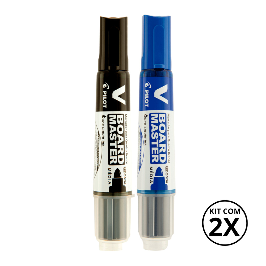 Kit com 2 Marcadores Para Quadro Branco V Board Master - PILOT KITS:AZUL+PRETO em Oferta na Shopee