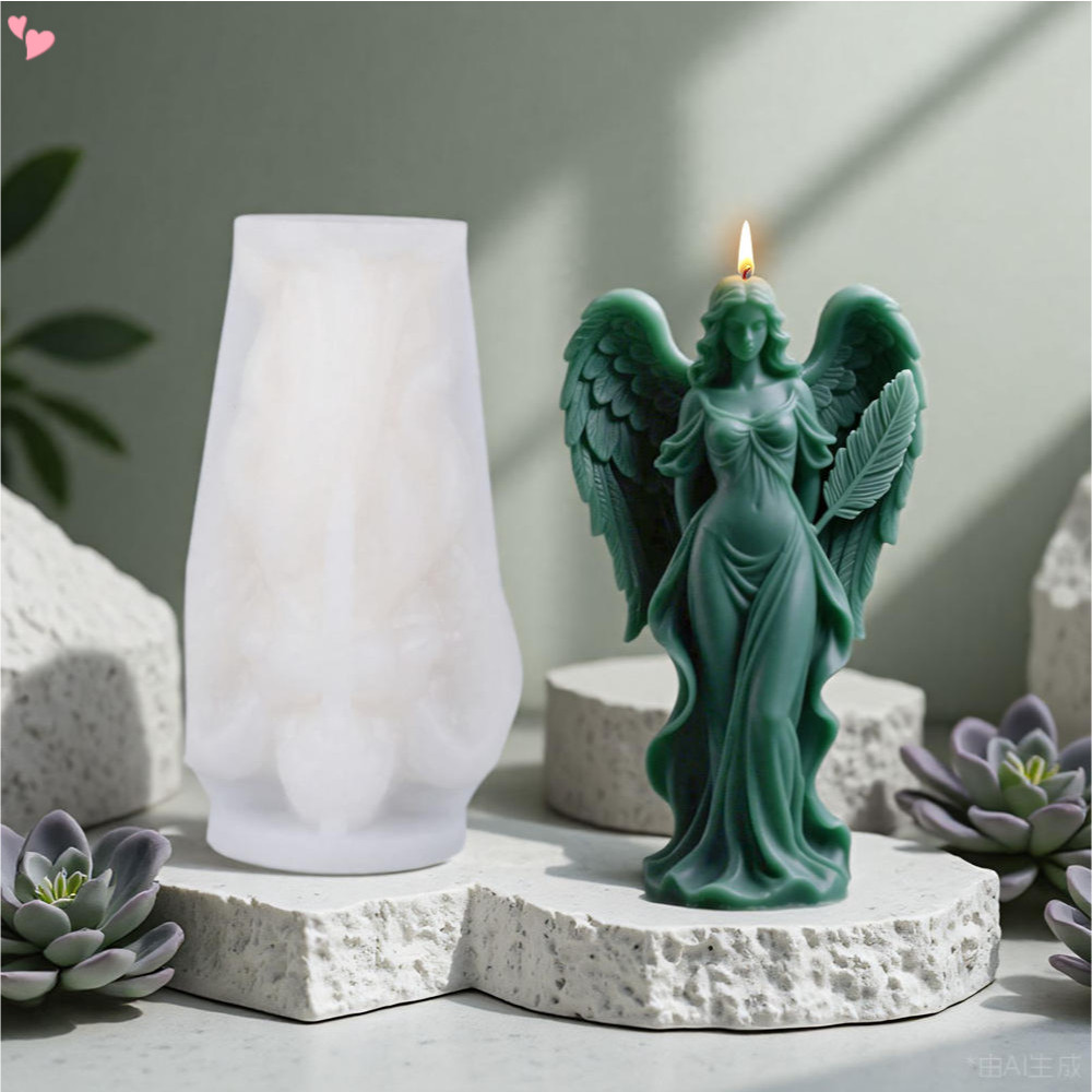 3D O Anjo/Deusa Da Oração Forma Vela Moldes De Silicone Para Fazer Pilar De Resina Velas De Aromaterapia Sabonete De Cer
