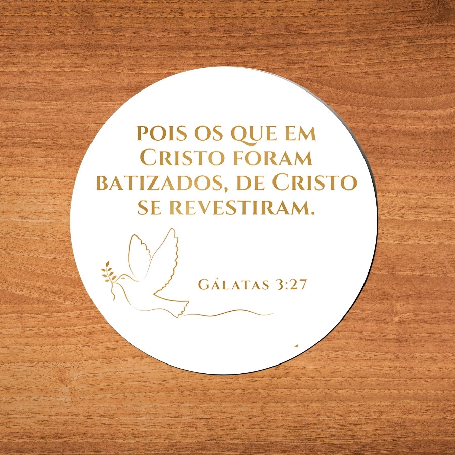 Adesivo Versículo Para Batismo - Ref.2312 - Hot Stamping - 4x4cm - 25 unidades - Stickr - Rizzo