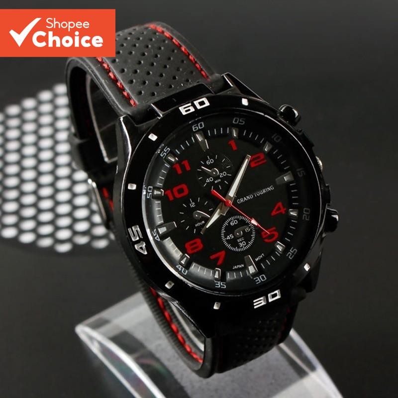 Relógio Esportivo Masculino Com Pulseira De Silicone , Analógico De Quartzo Resistente À Água