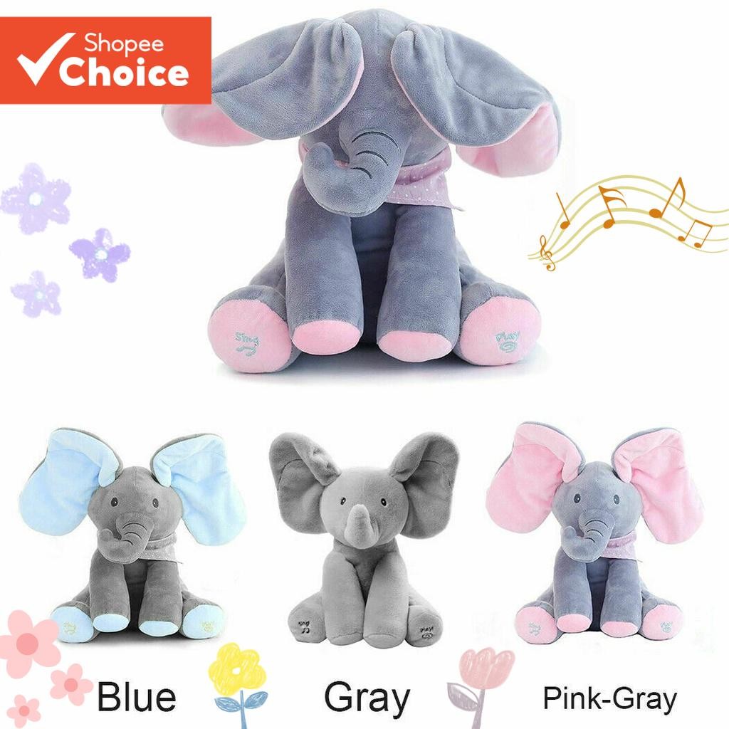 Brinquedo De Pelúcia De Elefante Musical-Boneca Interativa Oculta E Procurada Com Canções ...