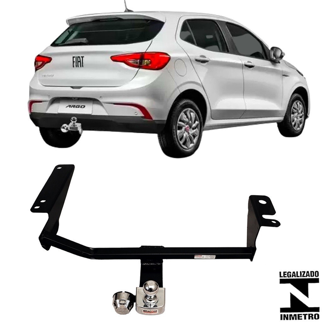 Engate Reboque Rabicho Fixo Fiat Argo 2018 a 2023 400Kg bOM