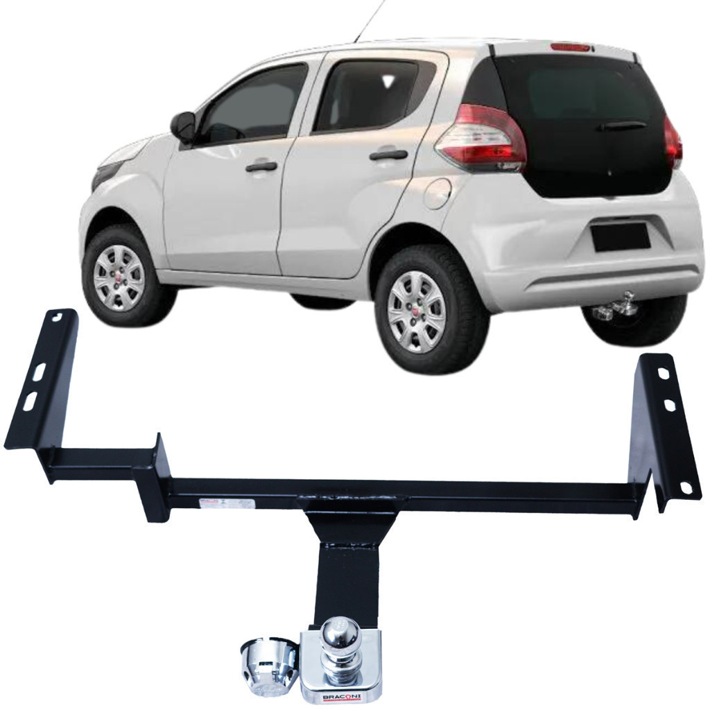 Engate Reboque Fixo Fiat Mobi 2021 A 2023 Furo Capacida Carga 400kg Aco Resistente Otima bOM
