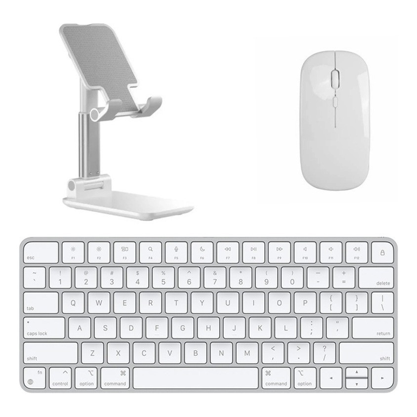 Teclado E Mouse Bluetooth, Suporte Para iPad Mini 6 - Branco
