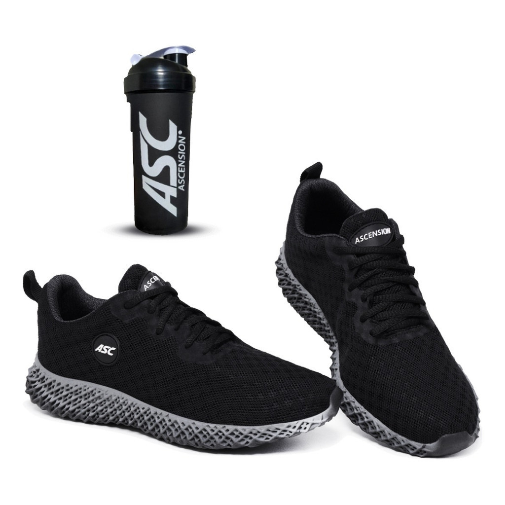 Tênis Esportivo Ortopédico Resistente e Leve Masculino Com Coqueteleira Shakeira 600 ML