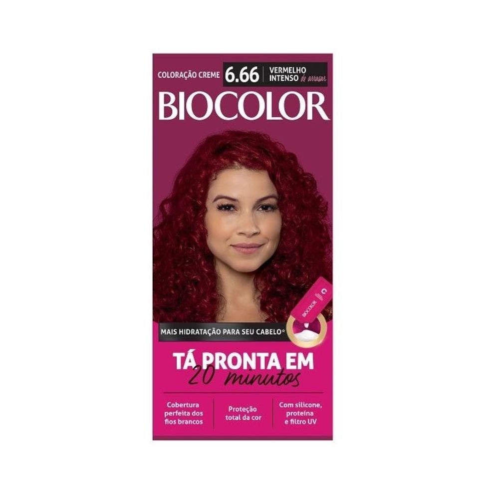 Tintura Biocolor Kit 6.66 Vermelho Intenso em Oferta na Shopee