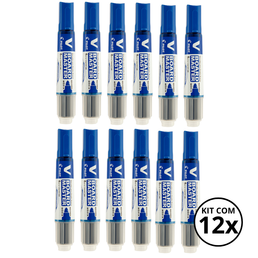 Caixa com 12 Marcadores para Quadro Branco PILOT COR:AZUL em Oferta na Shopee