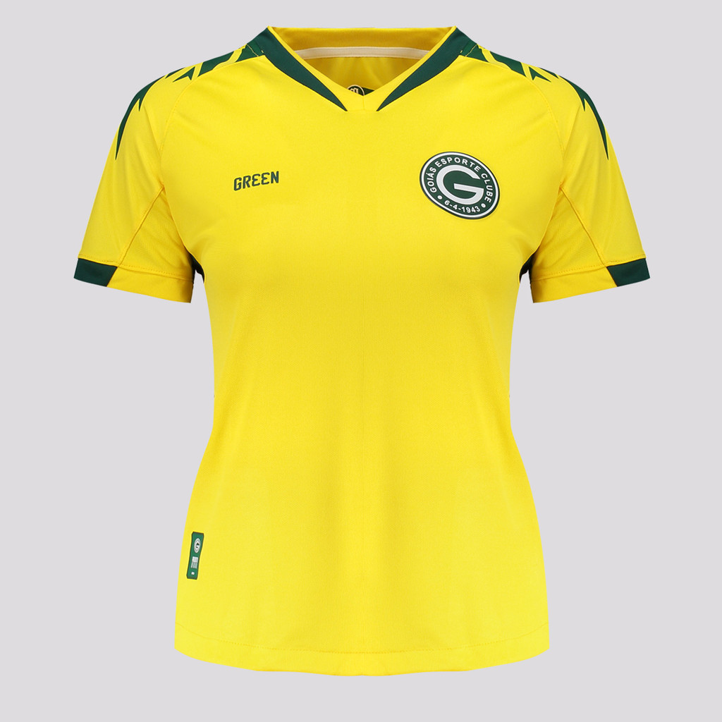 Camisa Gr33n Goiás Goleiro 2024 Feminina Amarela - Men Clothes