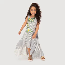 Vestido Midi Listrado Infantil Feminino Lilica Ripilica