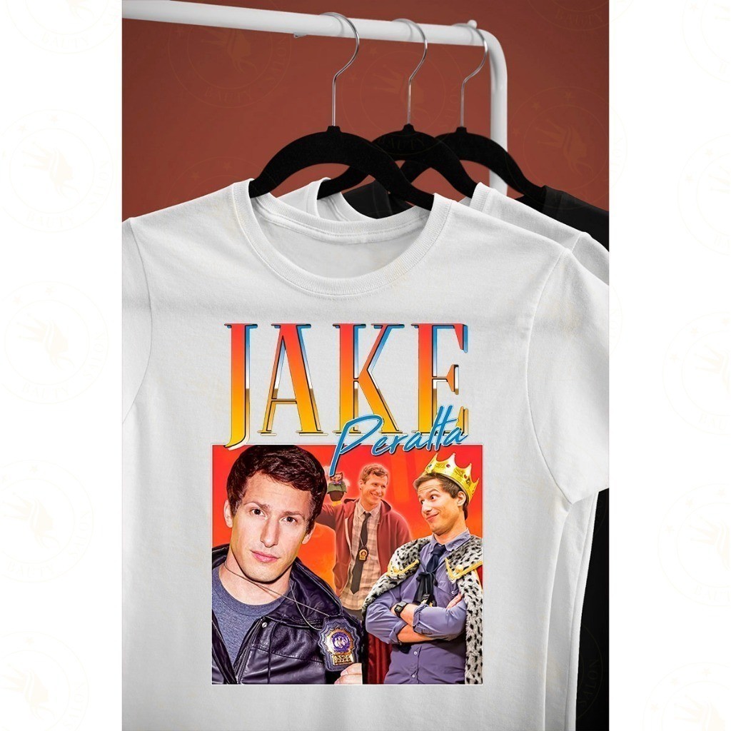 Camiseta Premium em Algodão PuroSISI Camiseta Jake Peralta Brooklyn 99 Seriado Humor Algodão Unissex