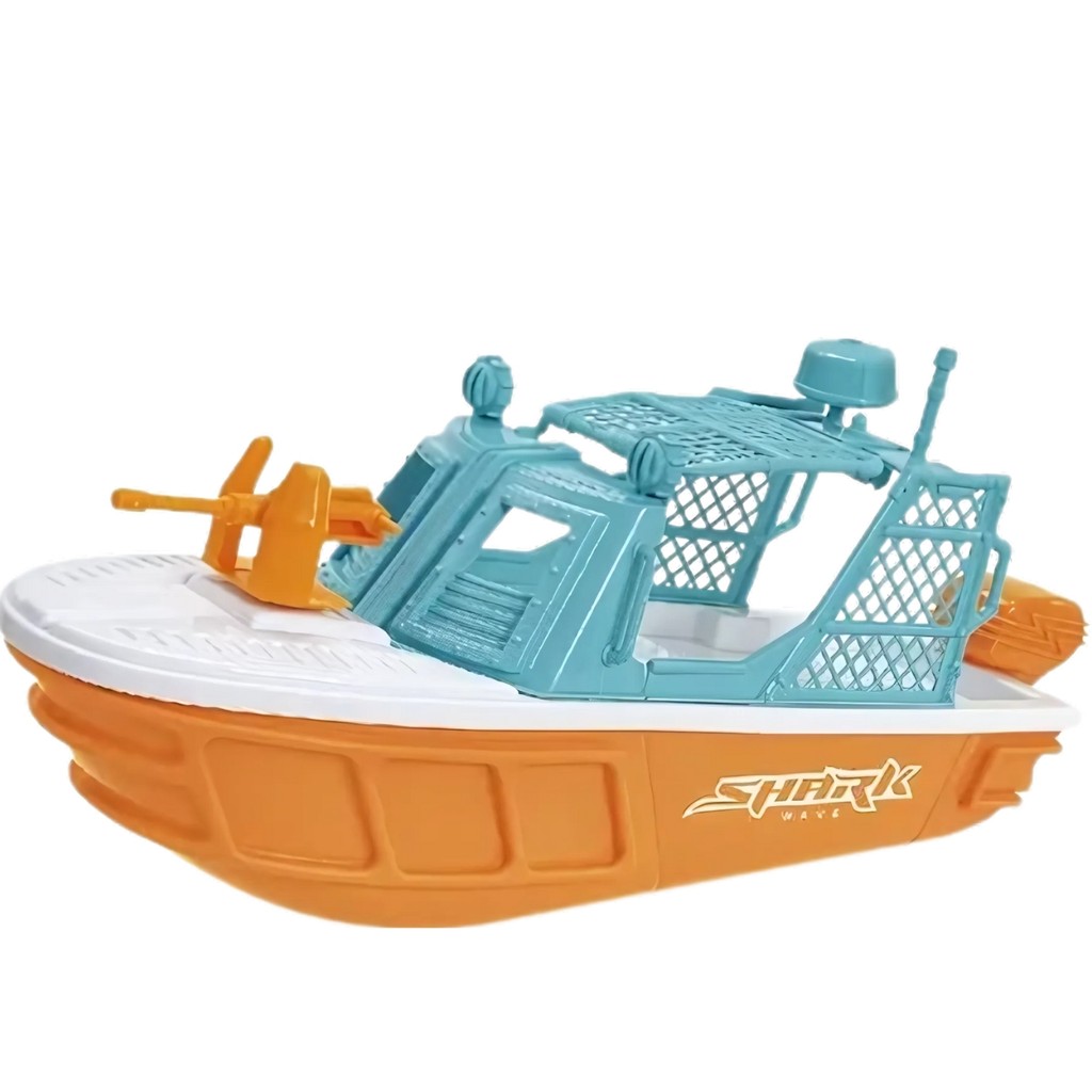 Barco Barquinho Lancha Flutua Na Água Shark Wave Com Tubarão + Prancha - Brinquedo Para Piscina e Na Água - Usual