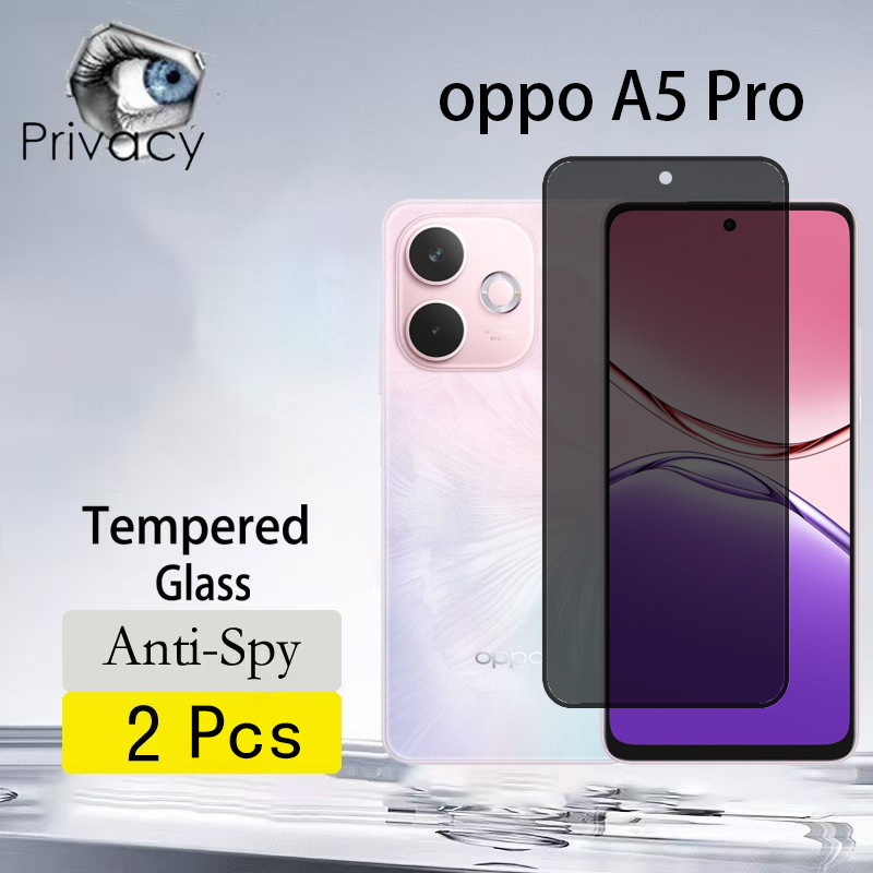 2 Pçs Película OPPO A5 Pro 5G Vidro Anti-Espionagem Protetor De Tela Espião Para OPPO A58 A79 A40 A80 A3 Pro 4G 5G