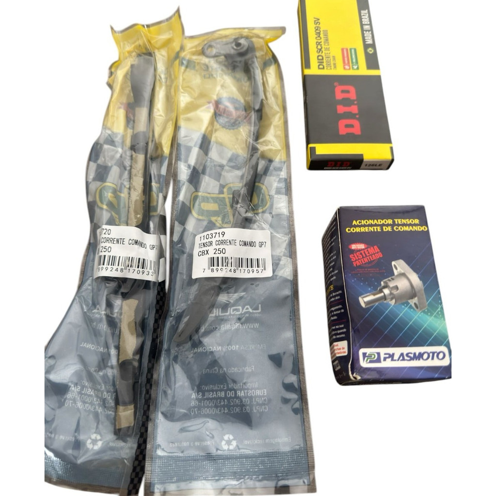 Kit Completo Corrente Comando + Tensor + Guia + Acionador - CBX 250 Twister/CB300