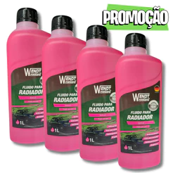 KIT 4 FLUIDO PARA RADIADOR WENDT ANTIRUST PRONTO PARA USO ORGANICO ROSA 1L