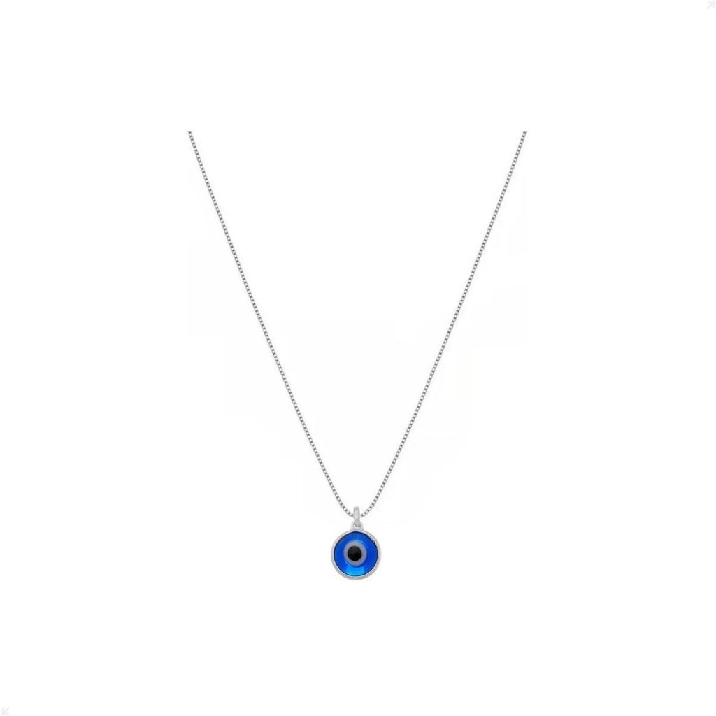 Colar Feminino Com Pingente Olho Grego Grande Prata 925
