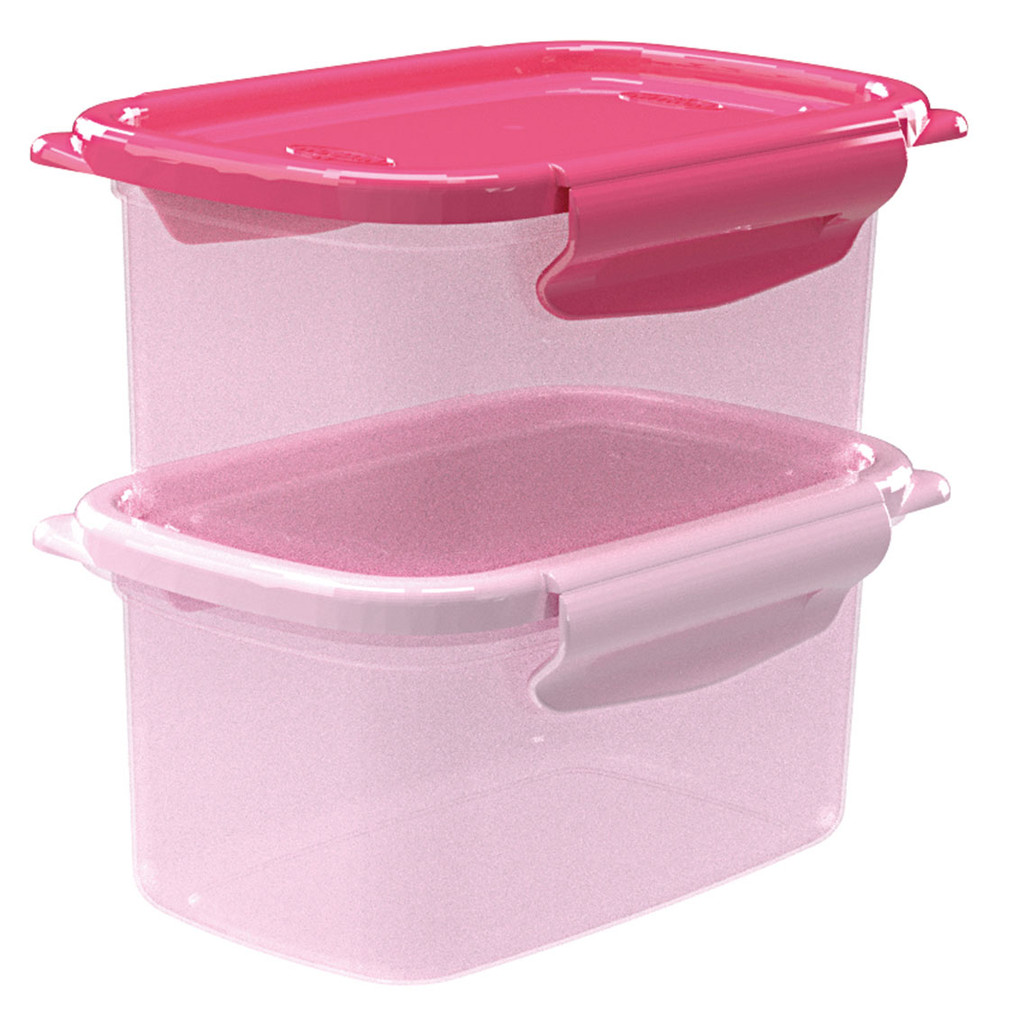 KIT COM 2 POTES ALTOS COM TRAVAS DEGRADÊ 460 ML ROSA