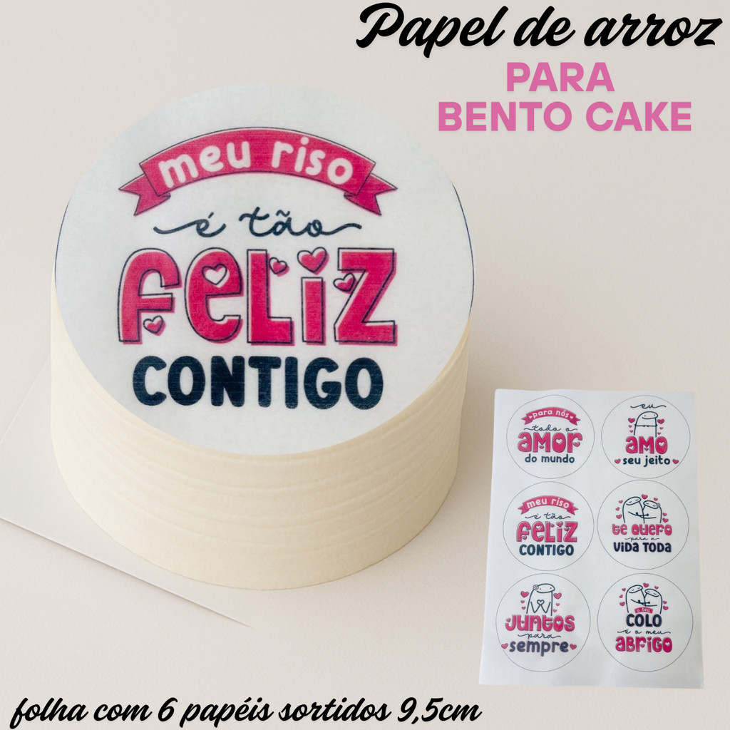 Papel de Arroz para Bento Cake Folha 6 Unidades Flork Meme Pronto para Decorar Cosmetivel Mini Bolo