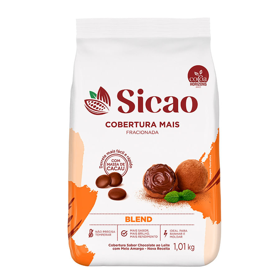 Cobertura Fracionada Mais Sabor Chocolate Blend 1,01kg SICAO